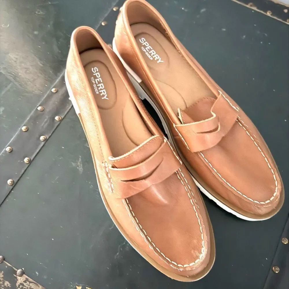 Sperry Chunky Penny Loafers Shoes Tan Size 9.5 - Picture 2 of 4